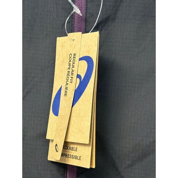 ASICS Women's Hooded Packable Jacket, Black, Sz. L - Picture 6 of 13